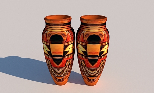 Interior decoration vase ceramic ornaments 3d model