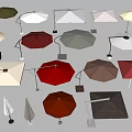 Assorted Colorful Sunshades And Canopies With Various Outdoor Design Styles