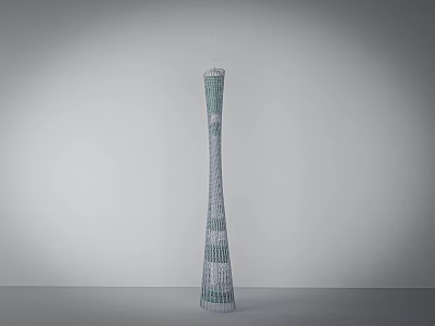 Modern Green And White Lattice Tower Structure With Slender Design 3d model