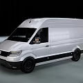 White Commercial Cargo Van With Modern Sleek Body And Black Wheels