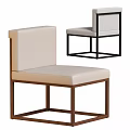Modern Comfortable Dining Chair With Upholstered Beige Seat And Wooden Legs Design