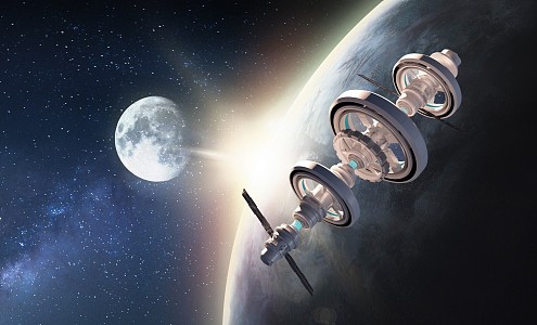 Space Station Scene 3d model