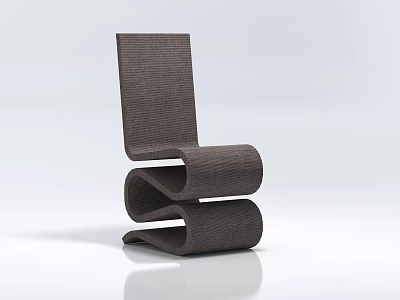 Brown Woven Single Seater Sofa With Modern Curved Design Sleek Surface And White Background 3d model