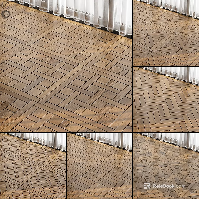 Natural Wooden Floor Parquet Design With Herringbone Patterns And Classic Interior 3d model 