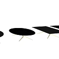 Modern Black Marble Coffee Tables With Geometric Gold Metal Bases