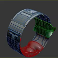Advanced Circular Tech Equipment Featuring Metallic Structure Orange Green Components And Blue Base 3d model