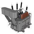 Industrial High Voltage Transformer With Coils Cooling Fins And Metal Casing
