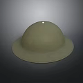 Light Brown Dome Shaped Military Weapon Helmet With Wide Brim And Top Rivet