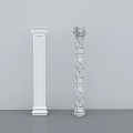 Two Roman Columns Showcasing White Simple Design And Marble Textured Pattern 3d model