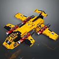 Yellow Sci Fi Spacecraft Model with Detailed Wing And Engine Design 3d model