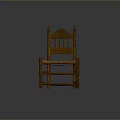 Traditional Wooden Office Chair With Woven Seat And Carved Backrest Classic Design