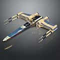 Futuristic Spaceship Featuring Sleek Metallic Design Wing Structure Sharp Nose And Engine Details Dark Surface