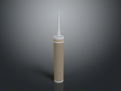 Brown Caulk Tube With White Nozzle And Cap For Construction Sealing 3d model