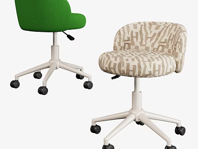Modern Soft Fabric Upholstered Adjustable Swivel Rolling Stools With Different Styles For Home Office Use 3d model