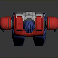 Modern Detailed Red Blue Robot Action Figure With Silver Mechanical Components