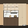 French Middle Style Wine Cabinet Sideboard 3d model