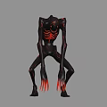 Black Game Movie Character Featuring Red Chest Patterns Long Arms And Sharp Claws 3d model
