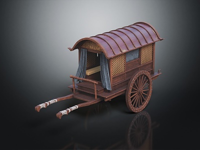 Chinese Style Carriage Official Car Ancient Sedan Car Official Car 3d model