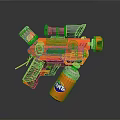 Orange Toy Gun With Full Auto Label Scope And Crate Canister