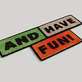 Stylish Carpet Featuring And Have Fun Letters In Green Brown And Orange Colors
