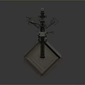 laser tower turret turntable sci-fi tower defense game tower defense sci-fi turret game turret game turret 3d model