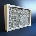 White Frame Decorative Room Divider With Laser Cut Intricate Pattern Design 3d model
