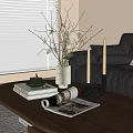 Living Room Decorative Ornaments Set With Coffee Table Books Teacup Magazine Vase And Candles