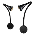 Black Wall Lamps With Curved Arm Round Base And Bright Lighting Design