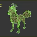Character Fox With Orange Fur Wearing Purple Green Hat Standing Pose