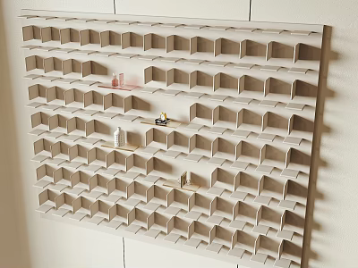 Modern Wall Cabinets With Geometric Modular Design For Displaying Decorative Items 3d model
