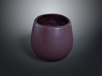 Elegant Round Purple Ceramic Jar For Home Storage And Decor 3d model