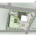 Modern Industrial Factory Building With Glass Curtain Wall And Green Courtyard Space Design