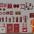 Comprehensive Collection of Fire Fighting Equipment Including Extinguishers Hydrants Helmets and Suits
