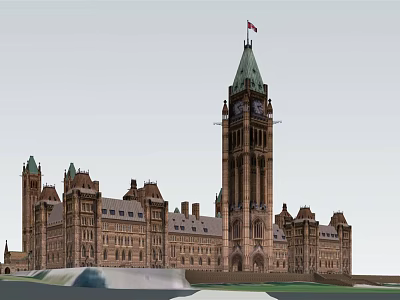 European Office Building Multi-storey Office Building 3d model