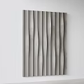 Vertical Striped Wall Decor With Gray White Gradient Textured Fabric Design