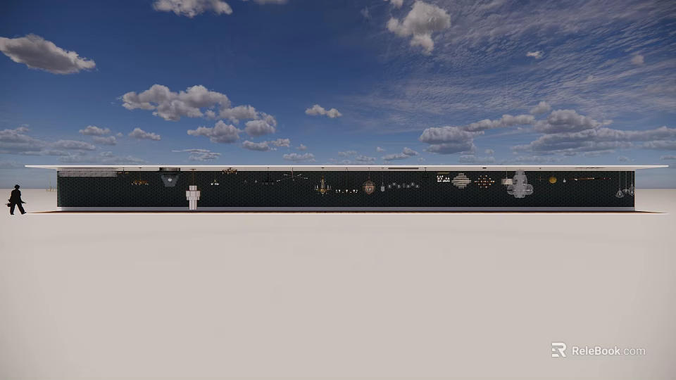 Modern Interior Design With Stylish Lighting Combination And Ceiling Fixtures 3d model