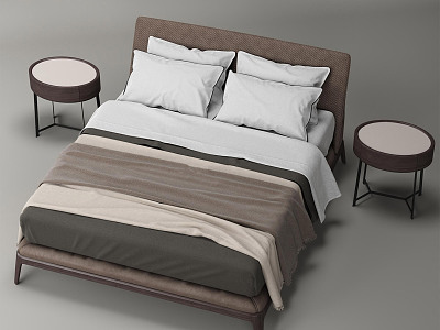 Modern Double Bed Simple Bedding Combination model