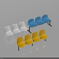 Colorful Public Chairs With White Blue Yellow Connected Row Design For Public Spaces