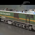 Indian Railways Train 31393 With Green And Yellow Stripes Design
