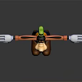 Cartoon Character with Green Hat Long Nose Orange Shirt Blue Pants and Arms Outstretched