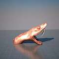 Copper Snake Head Sculpture As Roadside Decorative Facility With Blue Sky And Gray Ground