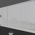 White Vertical Blinds For Large Window In Modern Room With Green Plant And Robot Vacuum