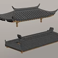 Traditional Chinese Roof Structure Design With Curved Eaves And Tile Details