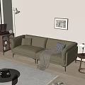 Modern double sofa 3d model