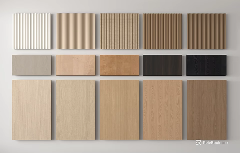Decorative Wall Panels with Different Designs Various Colors and Wooden Styles for Home Interior 3d model 