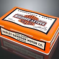 Harley Davidson Motorcycle Vintage Orange Tin Box With Motor Co Logo