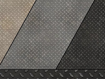 Three Colored Diamond Plate Metal Sheets With Textured Anti Slip Surface 3d model