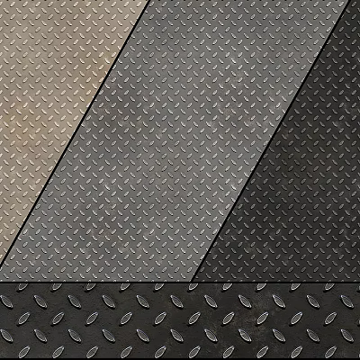 Three Colored Diamond Plate Metal Sheets With Textured Anti Slip Surface 3d model