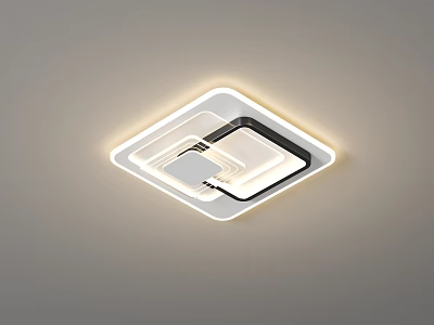 Modern Square Ceiling Light With Layered Illumination 3d model