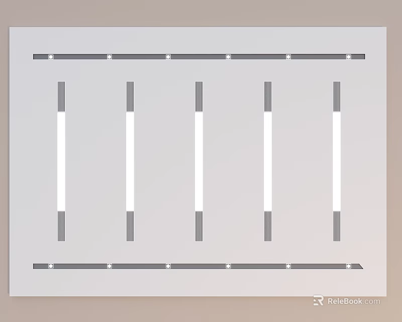 Modern Ceiling Design With Gray Horizontal Vertical Lines And White Stripes Pattern 3d model